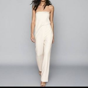 🆕 Reiss Toni Bandeau Jumpsuit Ivory Size 2